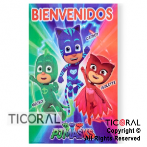 HEROES EN PIJAMA AFICHE BIENVENIDO x 1